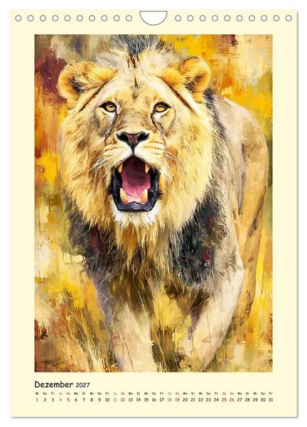 Produktbild: Raubkatzen. Moderne Paintings wilder Eleganz (Wandkalender 2027 DIN A4 hoch), CALVENDO Monatskalender
