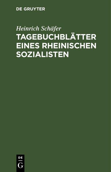 Produktbild: Tagebuchbl&auml;tter eines rheinischen Sozialisten