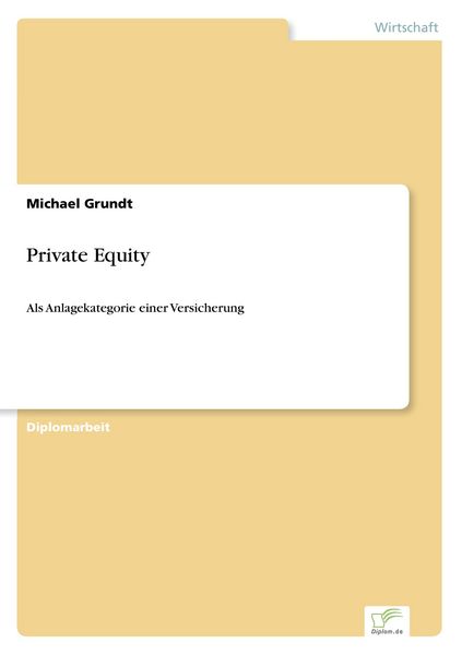 Private Equity, Taschenbuch von Michael Grundt, GRIN, 9783838669380