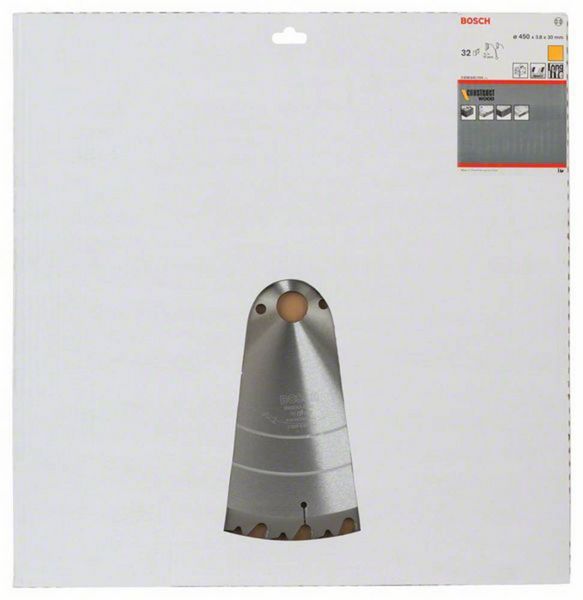 Produktbild: Bosch Accessories Construct Wood 2608640704 Hartmetall Kreiss&auml;geblatt 450 x 30 x 3.8 mm Z&auml;hneanzahl: 32 1 St.