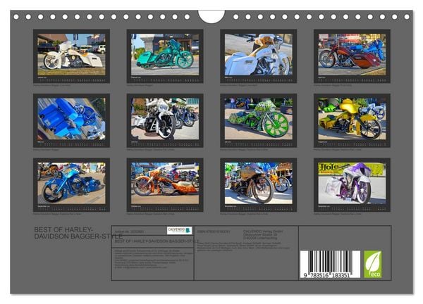 Produktbild: BEST OF HARLEY-DAVIDSON BAGGER-STYLE (Wandkalender 2026 DIN A4 quer), CALVENDO Monatskalender