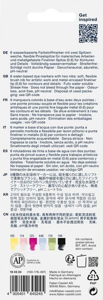 Produktbild: Faber-Castell Tuschestift Dual Marker Goldfaber Aqua, Lettering, 6er Set