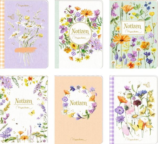 Notizhefte DIN A6: GartenLiebe - M. Bastin, sort.