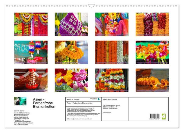 Produktbild: Asien - Farbenfrohe Blumenketten (Wandkalender 2026 DIN A2 quer), CALVENDO Monatskalender