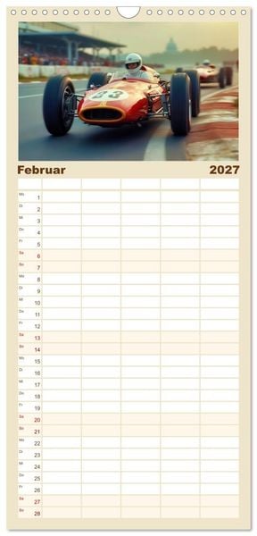 Produktbild: Familienplaner 2027 - Formel 1 in den sechziger Jahren mit 5 Spalten (Wandkalender, 21 x 45 cm) CALVENDO