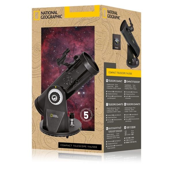 Produktbild: Bresser 12751 - NATIONAL GEOGRAPHIC Kompakt Spiegel-Teleskop 114/500 f&uuml;r Einsteiger