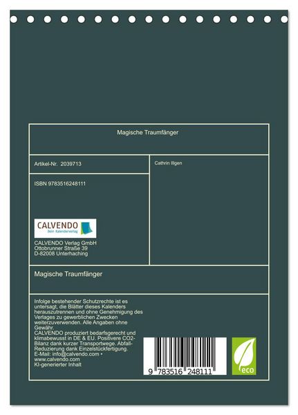 Produktbild: Magische Traumf&auml;nger (Tischkalender 2026 DIN A5 hoch), CALVENDO Monatskalender