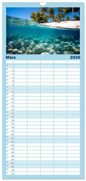 Produktbild: Familienplaner 2026 - Schnorcheltiefe mit 5 Spalten (Wandkalender, 21 x 45 cm) CALVENDO