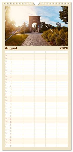 Produktbild: Familienplaner 2026 - Kassel - Morgenlicht mit 5 Spalten (Wandkalender, 21 x 45 cm) CALVENDO