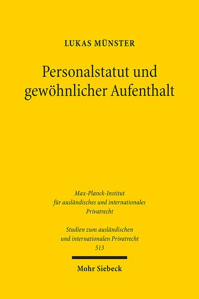 Produktbild: M&uuml;nster, L: Personalstatut und gew&ouml;hnlicher Aufenthalt