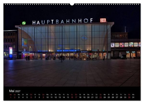 Produktbild: K&ouml;ln bei Nacht (hochwertiger Premium Wandkalender 2027 DIN A2 quer), Kunstdruck in Hochglanz