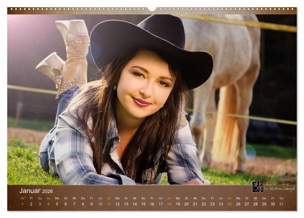 Produktbild: Western Girls (hochwertiger Premium Wandkalender 2026 DIN A2 quer), Kunstdruck in Hochglanz