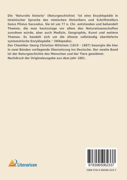 Produktbild: Die Naturgeschichte des Cajus Plinius Secundus