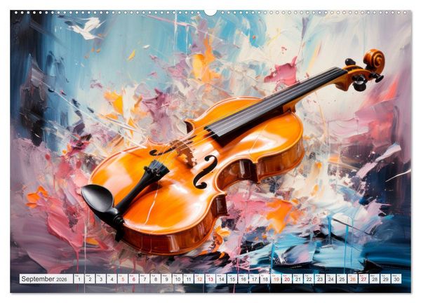 Produktbild: Musical Instruments CHARMING MODERN PRESENTATION (High Quality Premium Wall Calendar 2026 DIN A2 landscape),CALVENDO 12 Month Wall Calendar