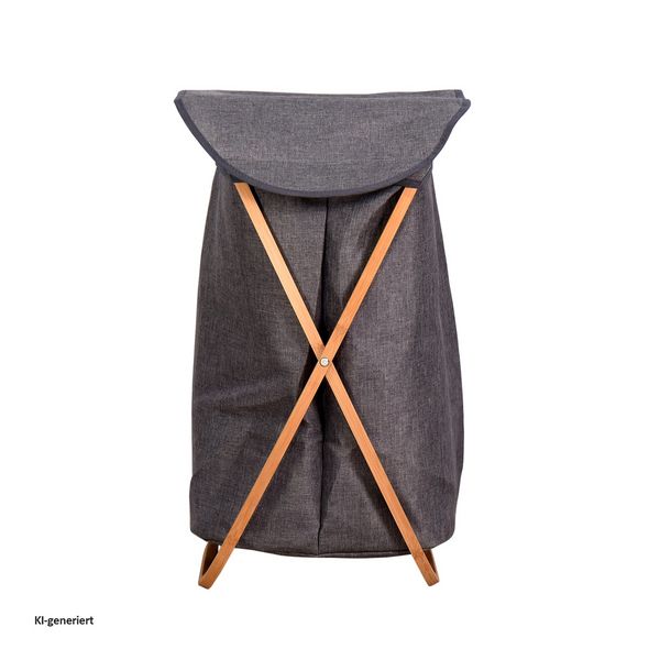 Produktbild: HTI-Living W&auml;schesammler mit Bambusgestell und Polyester-Sack, 60 Liter