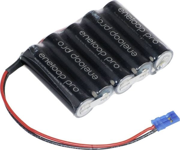 Panasonic eneloop Pro F1x5 Graupner Akkupack 5x Mignon (AA) Kabel, Stecker NiMH 6V 2450 mAh