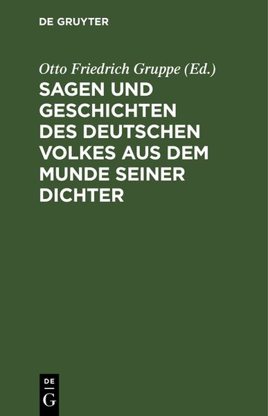 Produktbild: Sagen und Geschichten des deutschen Volkes aus dem Munde seiner Dichter