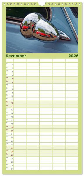 Produktbild: Familienplaner 2026 - Cinquecento Der kleine Italiener - 60 Jahre zeitloses Kultobjekt mit 5 Spalten (Wandkalender, 21 x 45 cm) CALVENDO