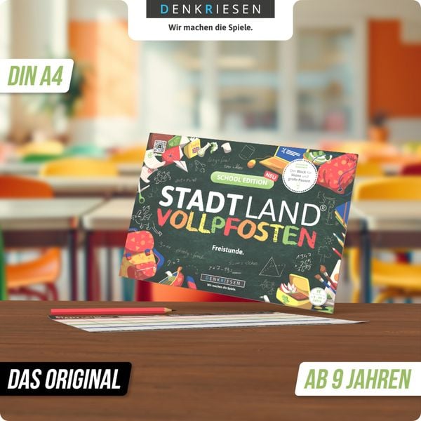 Denkriesen - Stadt Land Vollpfosten® - School Edition - "freistunde." - A4