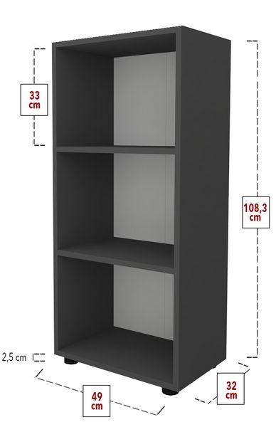 Produktbild: Holz B&uuml;ro Regal B&uuml;cher Ordner Aktenregal Ulas 3f
