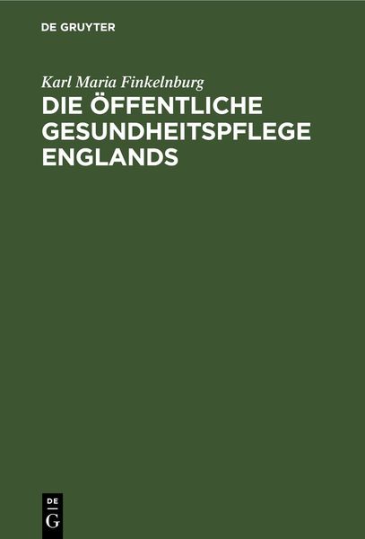 Produktbild: Die &ouml;ffentliche Gesundheitspflege Englands