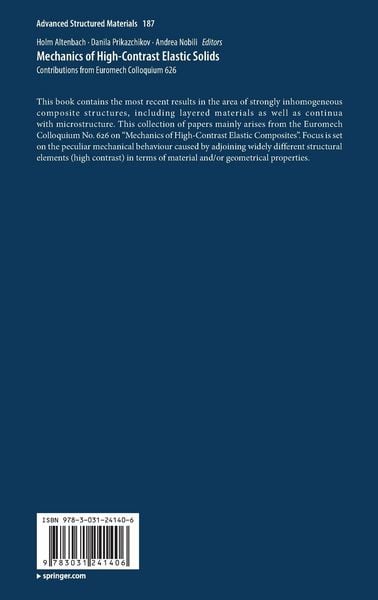Produktbild: Mechanics of High-Contrast Elastic Solids
