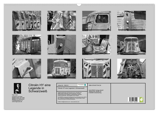 Produktbild: Citro&euml;n HY eine Legende in Schwarzwei&szlig; (Wandkalender 2026 DIN A2 quer), CALVENDO Monatskalender