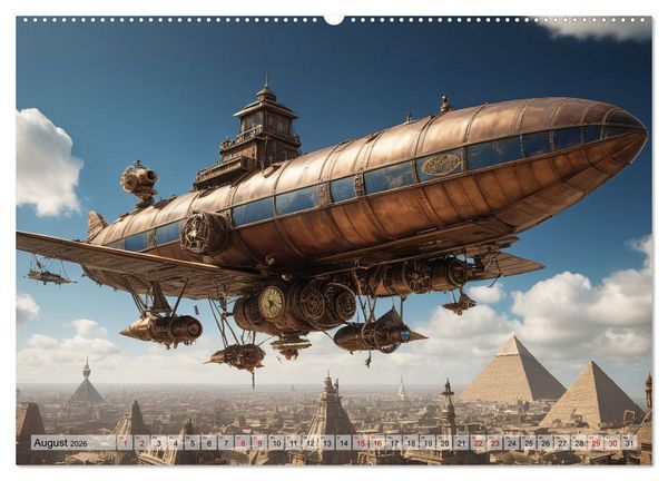 Produktbild: Steampunk - fantastische Flugger&auml;te (Wandkalender 2026 DIN A2 quer), CALVENDO Monatskalender