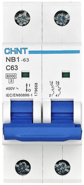 Produktbild: Chint 179661 NB1-63 2P C25 6kA DB Leitungsschutzschalter 2polig 25A 240 V, 415V