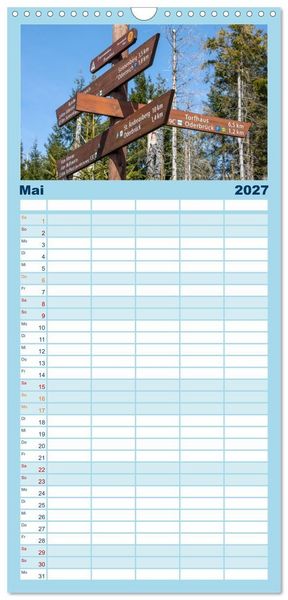 Produktbild: Familienplaner 2027 - Sagenumwobener Harz mit 5 Spalten (Wandkalender, 21 x 45 cm) CALVENDO