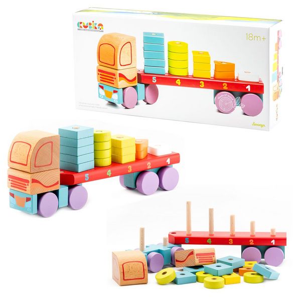 Produktbild: Holzspielzeug LKW mit geometrischen Figuren