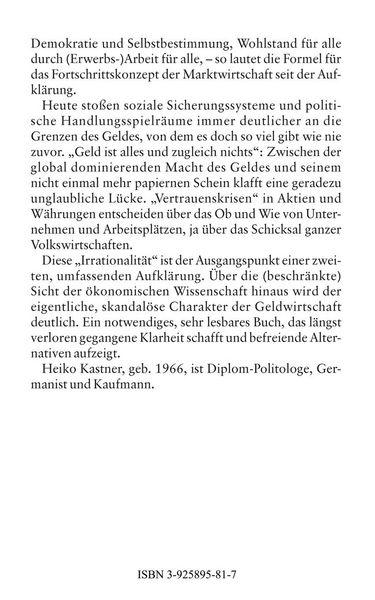 Produktbild: Mythos Marktwirtschaft Die irrationale Herrschaft des Geldes &uuml;ber Mensch, Arbeit und Natur