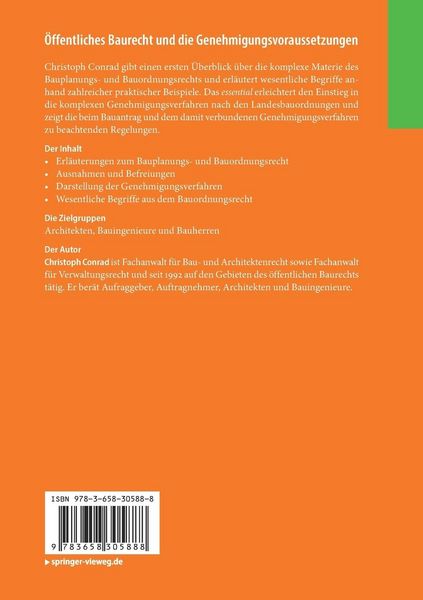 Produktbild: &Ouml;ffentliches Baurecht und die Genehmigungsvoraussetzungen