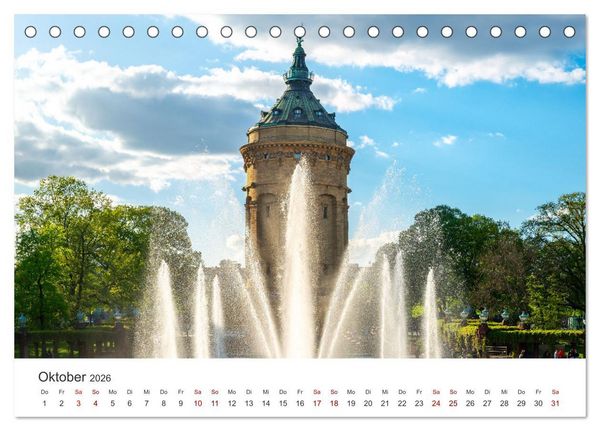 Produktbild: Der Mannheimer Wasserturm (Tischkalender 2026 DIN A5 quer), CALVENDO Monatskalender