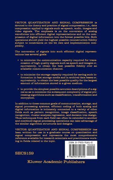 Produktbild: Vector Quantization and Signal Compression