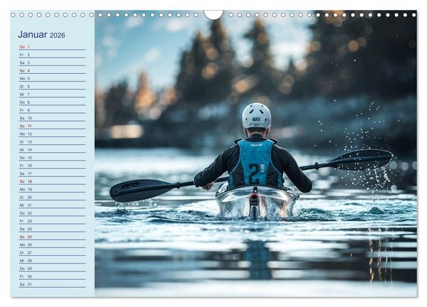 Produktbild: KI Aqua-Emotionen - Ein Jahr voller Wassersport (Wandkalender 2026 DIN A3 quer), CALVENDO Monatskalender