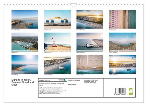 Produktbild: Lignano in Italien. Sommer Strand und Meer (Wandkalender 2027 DIN A3 quer), CALVENDO Monatskalender