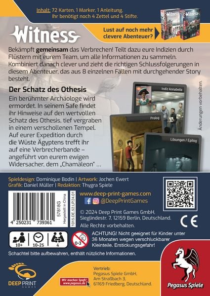 Produktbild: Witness - Der Schatz des Othesis (Deep Print Games)