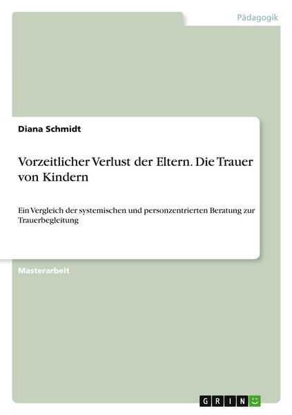 Produktbild: Vorzeitlicher Verlust der Eltern. Die Trauer von Kindern
