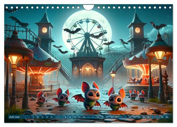 Produktbild: Fl&uuml;gel der Nacht: Abenteuer der kleinen Vampire (Wandkalender 2026 DIN A4 quer), CALVENDO Monatskalender