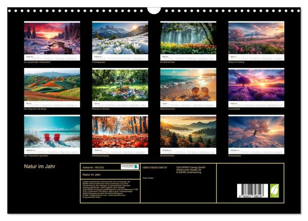 Produktbild: Natur im Jahr (Wandkalender 2026 DIN A3 quer), CALVENDO Monatskalender