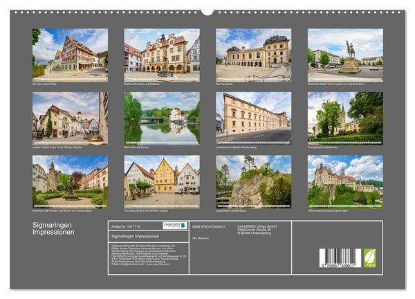 Produktbild: Sigmaringen Impressionen (Wandkalender 2026 DIN A2 quer), CALVENDO Monatskalender