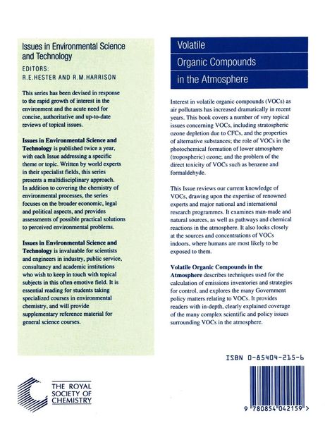 Produktbild: Volatile Organic Compounds in the Atmosphere