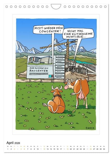 Produktbild: Betongold lacht - Cartoons (Wandkalender 2026 DIN A4 hoch), CALVENDO Monatskalender