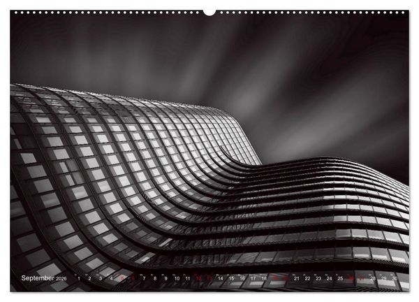 Produktbild: Monochrome Architektur (hochwertiger Premium Wandkalender 2026 DIN A2 quer), Kunstdruck in Hochglanz