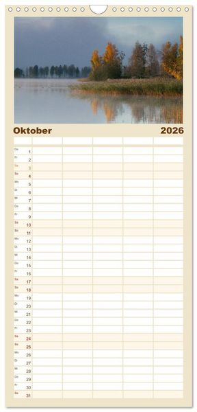Produktbild: Familienplaner 2026 - Schwedens V&auml;rmland mit 5 Spalten (Wandkalender, 21 x 45 cm) CALVENDO