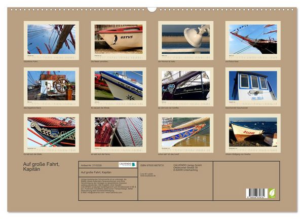 Produktbild: Auf gro&szlig;e Fahrt, Kapit&auml;n (Wandkalender 2026 DIN A2 quer), CALVENDO Monatskalender