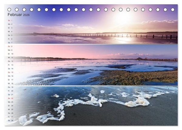 Produktbild: K&uuml;stenstreifen an der Nordsee (Tischkalender 2026 DIN A5 quer), CALVENDO Monatskalender