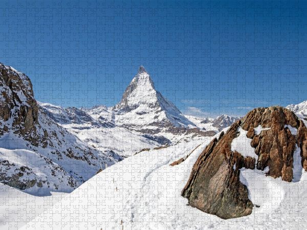 Produktbild: CALVENDO Puzzle Alpenpanorama mit Matterhorn | 1000 Teile Lege-Gr&ouml;&szlig;e 64x48cm Foto-Puzzle f&uuml;r gl&uuml;ckliche Stunden