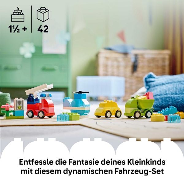 Produktbild: LEGO DUPLO 10474 Kreative Fahrzeuge, Lernspielzeug f&uuml;r Kleinkinder ab 1